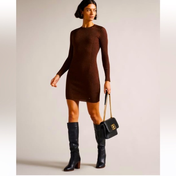 Nichola Metallic Bodycon Knit Dress - Picture 2 of 4